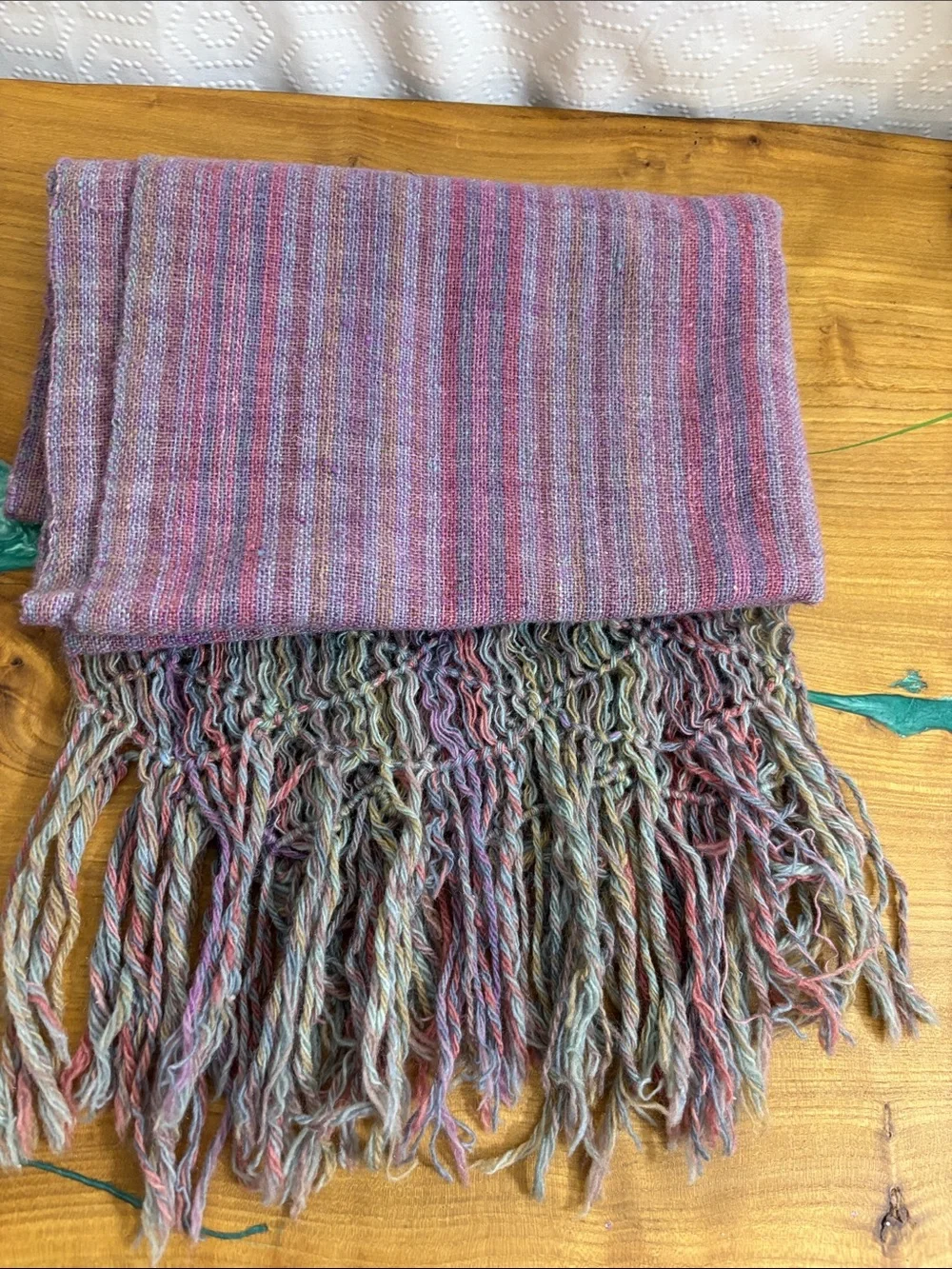 Vintage wool shawl purple